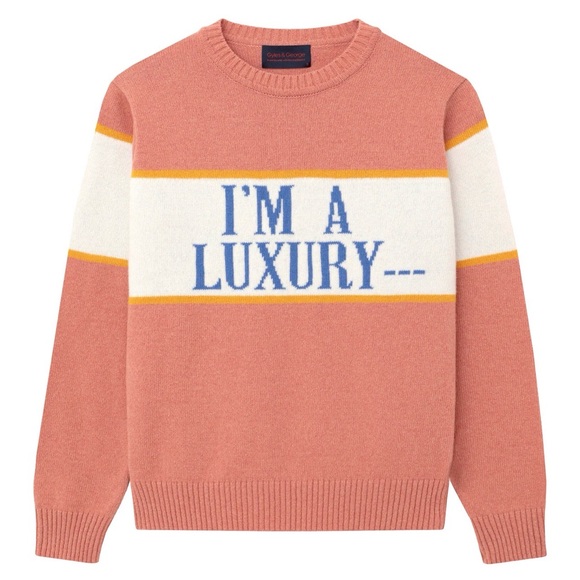Rowing Blazers Coral and Cream Crewneck Sweater